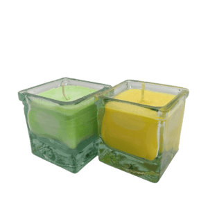 Set Lumanari Parfumate Vas Sticla Patrat