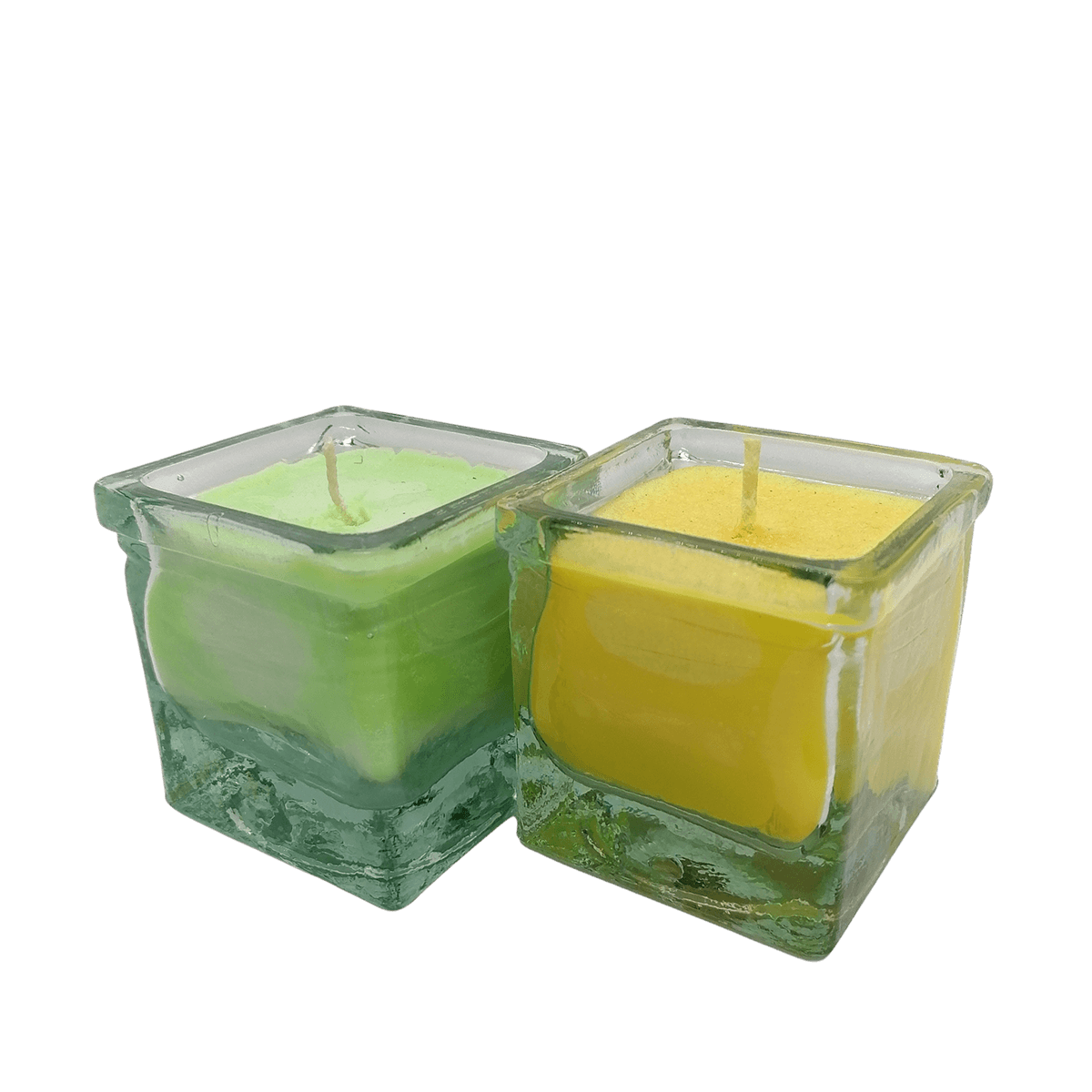 Set Lumanari Parfumate Vas Sticla Patrat
